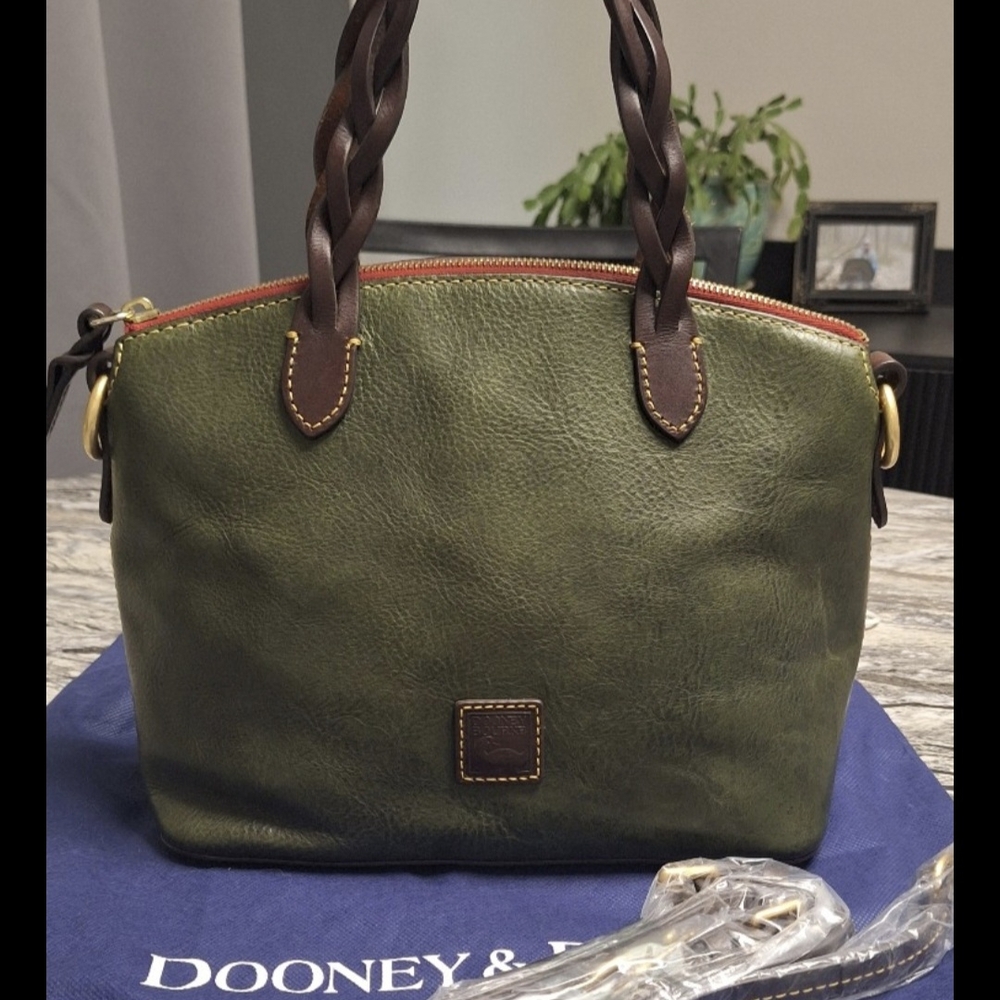 Dooney and Bourke Florentine Leather Small Heidi Satchel, EUC, IVY